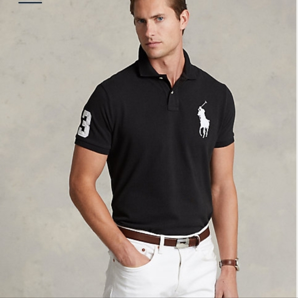 Polo Ralph Lauren Custom Slim Fit Big Pony Mesh Polo Shirt